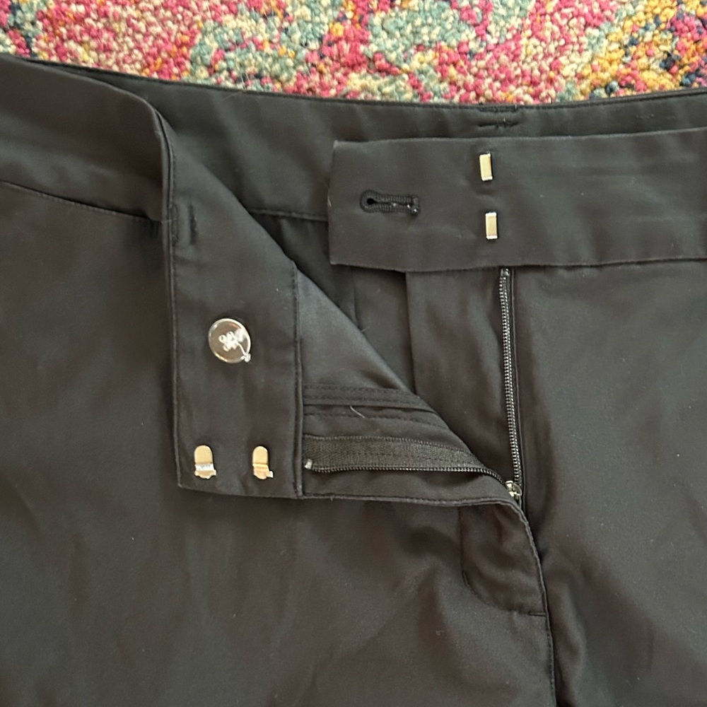 Nike | Women's Black Dri-FIT Golf Pants Ankle Slits Black Embroidered Logo Sz 16 - Picture 14 of 16
